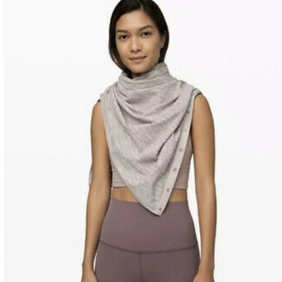NWT Lululemon Vinyasa Scarf Jacquard IKNS Rulu Adjustable Wrap Grey - Picture 8 of 8